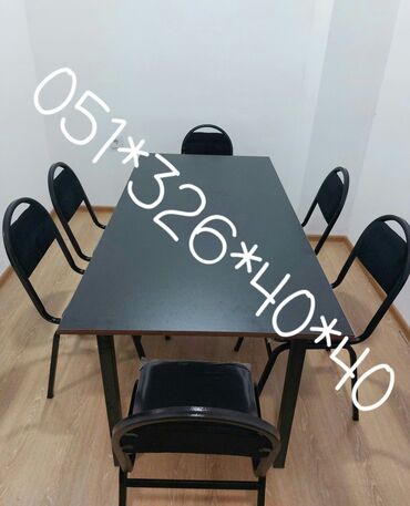 Masa və oturacaq dəstləri: Qonaq otağı üçün, Yeni, Dördbucaq masa, 4 stul — 2