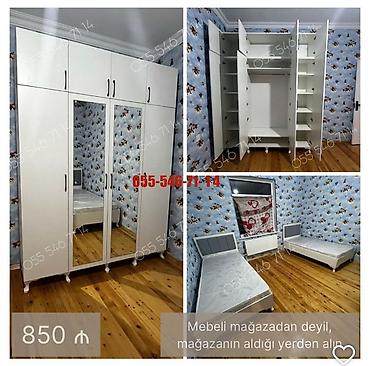 Детские шкафы: Для девочки и мальчика, Новый, 2 односпальные кровати, Шкаф — 1