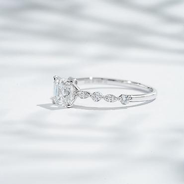 Украшения с бриллиантами: 💍 Премиальное кольцо из белого золота 750 пробы Элегантное кольцо — 3