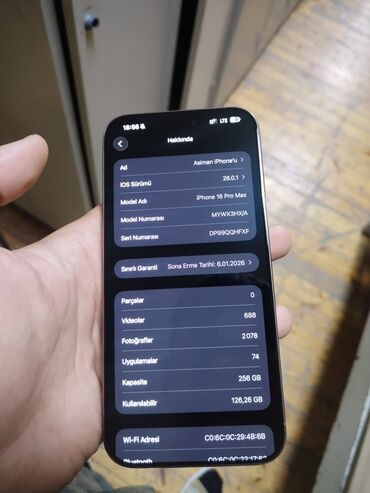 Apple iPhone: IPhone 16 Pro Max, 256 GB, Desert Titanium, Face ID — 7