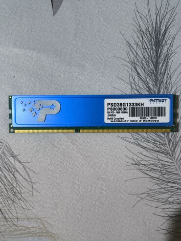 Operativ yaddaş (RAM): Operativ yaddaş (RAM) Patriot Memory, 8 GB, 1333 Mhz, DDR3, PC üçün, İşlənmiş