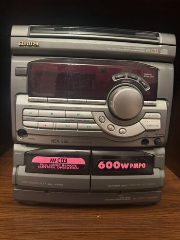 студийный монитор купить: Аудиоколонка Aiwa с фазоинвертором. Компактный корпус серого цвета с