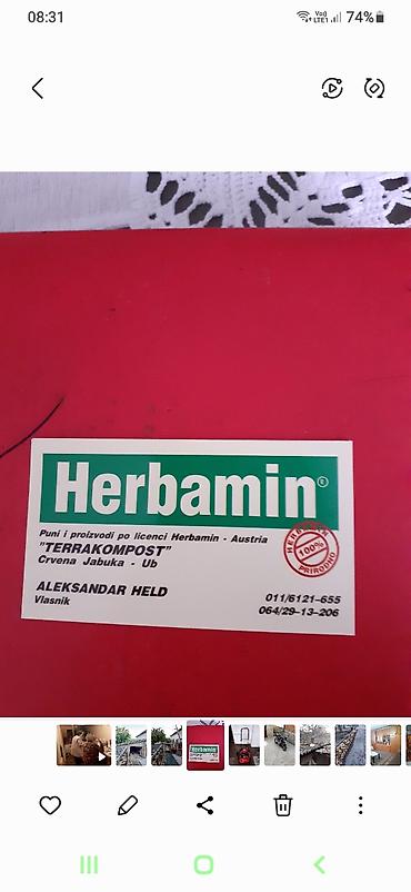 mahovina za orhideje: Licno preuzimanje u Beograd Herbamin “TERRAKOMPOST” – prirodni — 1