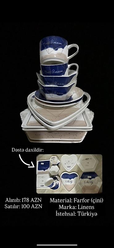 Кухонные принадлежности: Linens brendinin Türkiyədə istehsal olunmuş farfor (çini) dəstı — 3