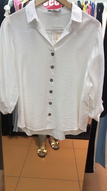 дешево блузку: Блузка, Лен, Удлиненная модель