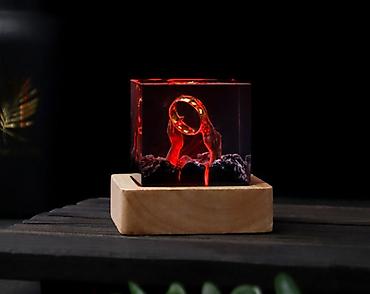 lava: Настольный светильник-диорама «Кольцо в лаве» - Мини-скульптура в — 1