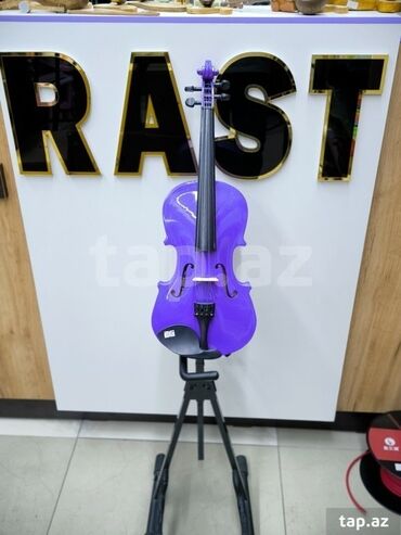 скрипка и электрогитара: Skiripka purple 4/4 Akustik skiripka Rast musiqi alətləri mağazalar
