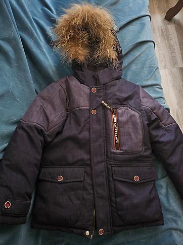 ust geyimi: Qışlıq uşaq gödəkçəsi - Rəng: tünd mavi (denim effekti olan parça) - — 1