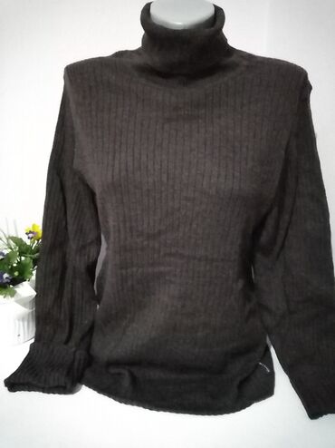 Roll-necks: XL (EU 42), Wool, color - Grey