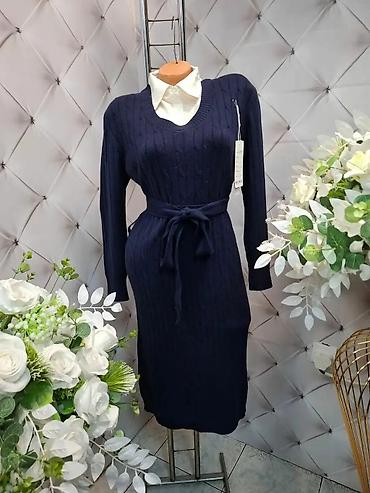 Haljine: Pleteni ženski komplet-haljina - Model: pripijena pletena haljina do — 9