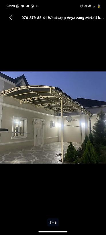 ev tipi çadır: Metal konstruksiya ilə dayanacaq/veranda üstü – layihələndirmə və — 2