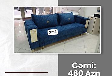 Divanlar: Tek divan – 450 AZN - Müasir dizayn: dərin kapitone tikişlər, qızılı — 13