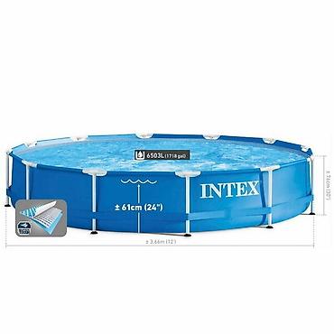 Бассейны: 366/76см. Intex 28210 Каркасный бассейн Metal Frame, 6503л Сборный — 7