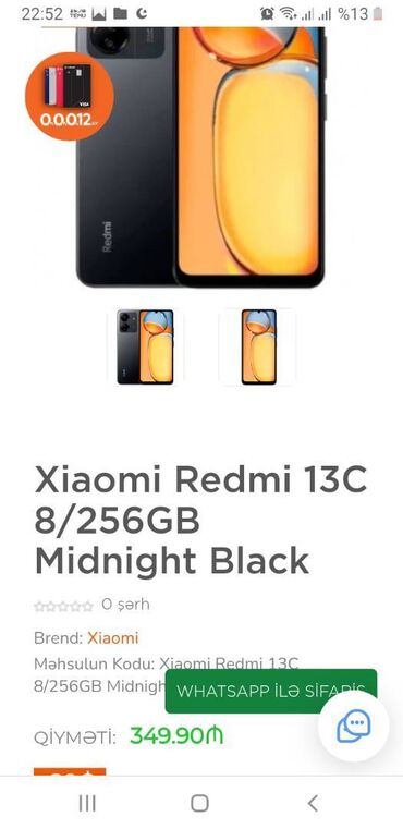 redmi 8 qiymeti irsad: Xiaomi Redmi 13C, 256 ГБ, цвет - Черный