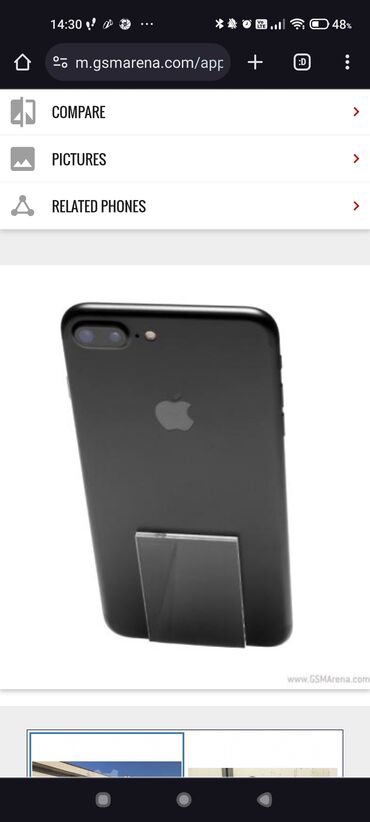 pantalone uz telo: Apple iPhone iPhone 7 Plus, 128 GB, Crn, Otisak prsta, Face ID