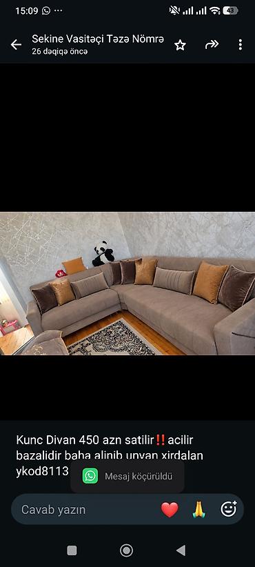 Kunc Divan 450 azn satilir‼️acilir bazalidir baha alinib unvan lalafo.az -da Kunc Divan 450 azn satilir‼️acilir bazalidir baha alinib unvan