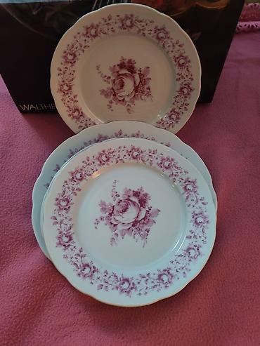 šoljice za espresso: Porcelanski tanjiri sa floralnim motivom – set - Materijal: porcelan — 2