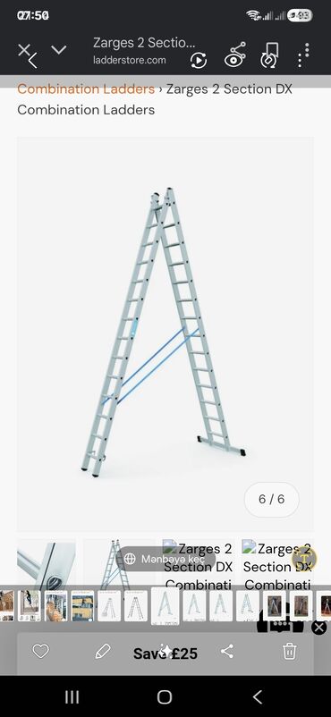 Nərdivanlar: Məhsul: Zarges Combi‑Master DX kombinə edilmiş nərdivan Təsvir: - — 7