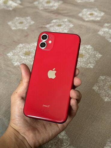 хр корпусе 13про: IPhone 11, Б/у, 64 ГБ, Красный, Защитное стекло, Чехол