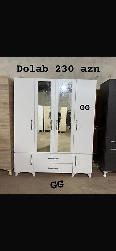 islenmis paltar skaflari: Yeni bedroom dolabları - Model: 4 qapılı, ortada 2 ədəd güzgülü qapı — 5