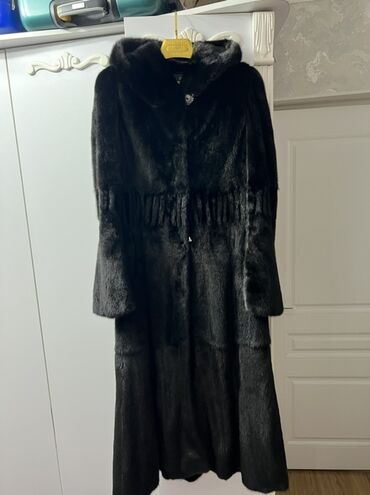 женские натуральные шубы: Шуба, Норка, Узун модель, Капюшону бар, L, XL