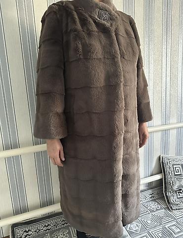акк млбб: Шуба из норки, цвет графит/тауп (пепельно-коричневый). Длина – миди — 6