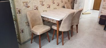 Masa və oturacaq dəstləri: Mətbəx üçün, Yeni, Açılan, Dördbucaq masa, 4 stul — 11