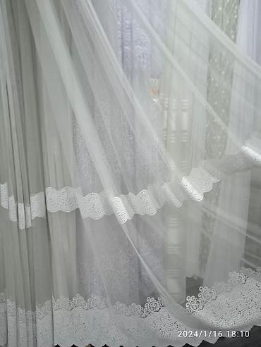 Тюли: Воздушная тюль с вышивкой «перья» - Полупрозрачная тюль в — 21