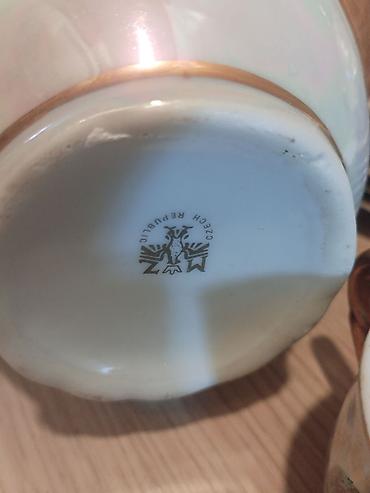 çay servisi: Çay dəsti, rəng - Ağ, Farfor, Çexiya — 3