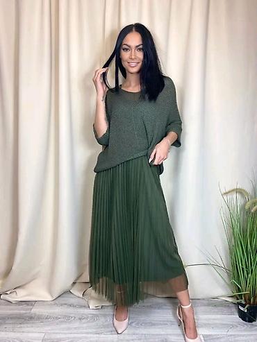 Haljine: 🔥Plisirana midi haljina od tila – ženska - Elegantna plisirana suknja — 6