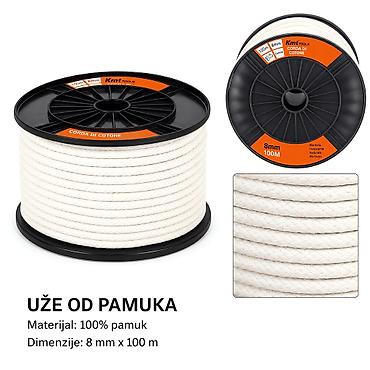 KMT Pamučno uže beli 5302765 Opis: - Čvrsto uže na koturu, idealno za