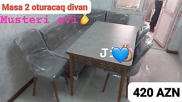 Divan və masa dəstləri: Yeni, Künc divan, Mətbəx üçün, Açılan — 1