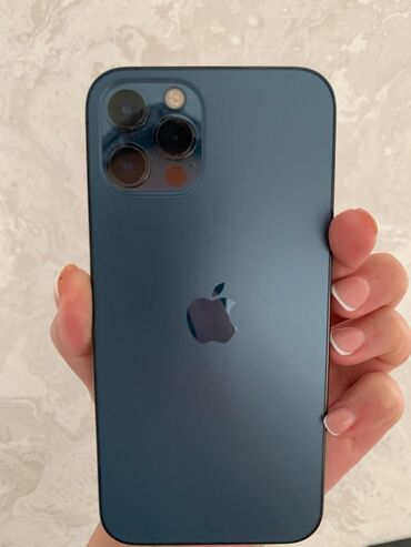 Apple iPhone: IPhone 12 Pro, Б/у, 128 ГБ, Синий, Зарядное устройство, Защитное стекло, Чехол, 89 %