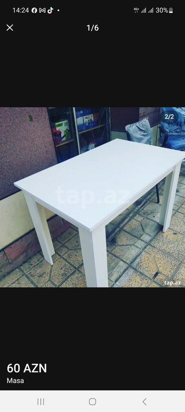 Masa və oturacaq dəstləri: Mətbəx üçün, Yeni, Açılmayan, Dördbucaq masa, 4 stul — 6