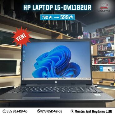 notebook ram qiymetleri: Yeni HP 15.6 ", Intel Core i3, 256 GB