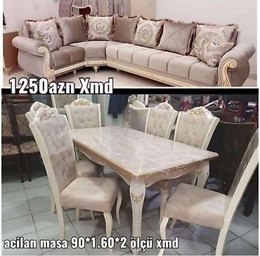 Klassik üslubda qonaq otağı mebelləri dəsti. - Künc divan