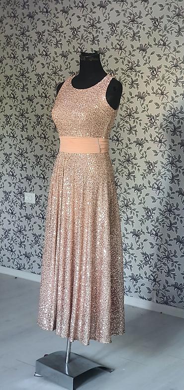 Вечерние платья: Вечернее платье, А-силуэт, Длинная модель, С пайетками, XS — 4