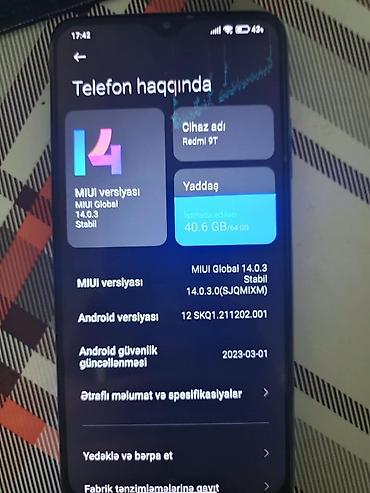 mi airdots: Xiaomi Mi 9T, 64 GB, rəng - Mavi, 
 Barmaq izi — 2