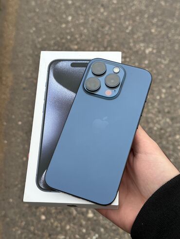 iphone bərdə: IPhone 15 Pro, 128 GB, Blue Titanium, Face ID, Sənədlərlə