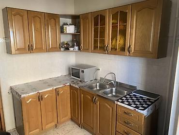 кухонный гарнитур мойка: Кухонный гарнитур, Б/у, цвет - Коричневый, Дерево, Самовывоз — 1
