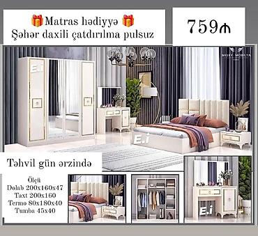 levent mebel: Yataq otağı dəsti – Meley Mobilya Komplektə daxildir: - Dolab — 1