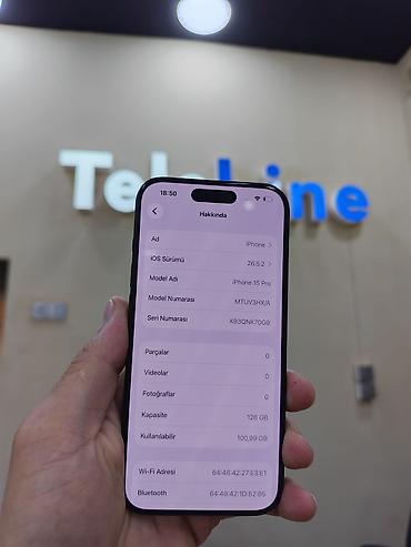 iphone 15 pro world telecom: IPhone 15 Pro, 128 GB, Blue Titanium, Zəmanət, Simsiz şarj, Face ID — 2