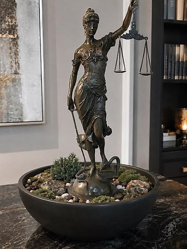 heykel satışı: Satılır – Orijinal Bürünc "Lady Justice (Themis)" Heykəli 📏 Hündürlük — 1