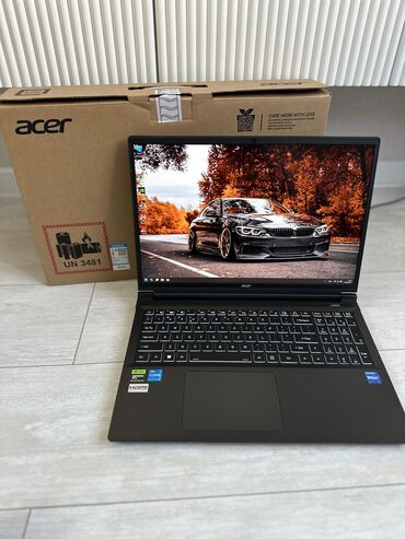 ноудбук игравой: Ноутбук, Acer, 16 ГБ ОЭТ, Intel Core i5, 16 ", Жаңы, Татаал эмес тапшырмалар үчүн, эс тутум NVMe SSD