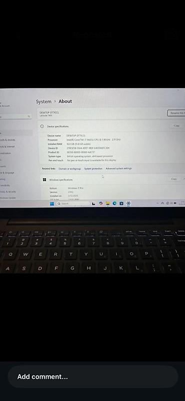 Dell: Dell Latitude 7400 noutbuku Texniki göstəricilər: - Prosessor: Intel — 1