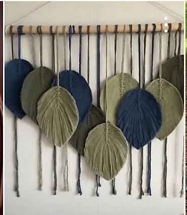 Digər ev dekoru: Makrame divar bəzəyi – əl işidir - Material: 100% pambıq iplər, taxta — 1