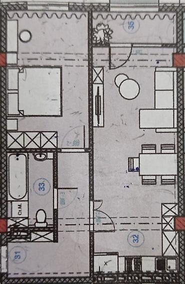 нур лофт: 1 комната, 5644 м², Элитка, 3 этаж, ПСО (под самоотделку) — 2