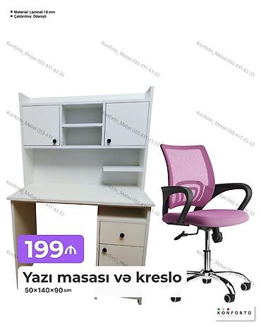 Yazı masası və kreslo dəsti - Qiymət: 199 ₼ (şəkildə göstərilib) -