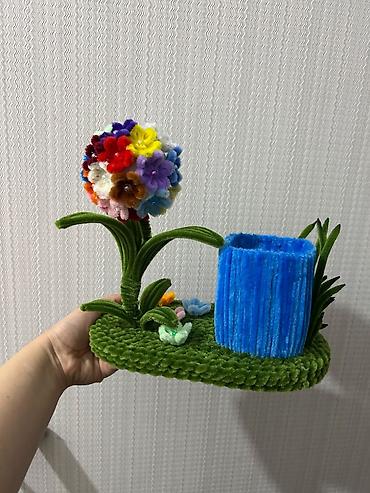 nar 1 saat: Əl işi dekorativ qələmqabı və stol üstü təşkilatçı - Material: yumşaq — 4