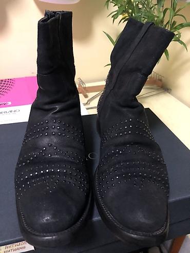 Čizme: Crne kožne čizme sa nitnama Vittorio Virgili - Materijal: prirodna — 7